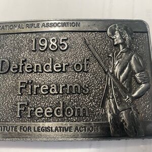 Silver Belt Buckle - Defender of Firearms Freedom